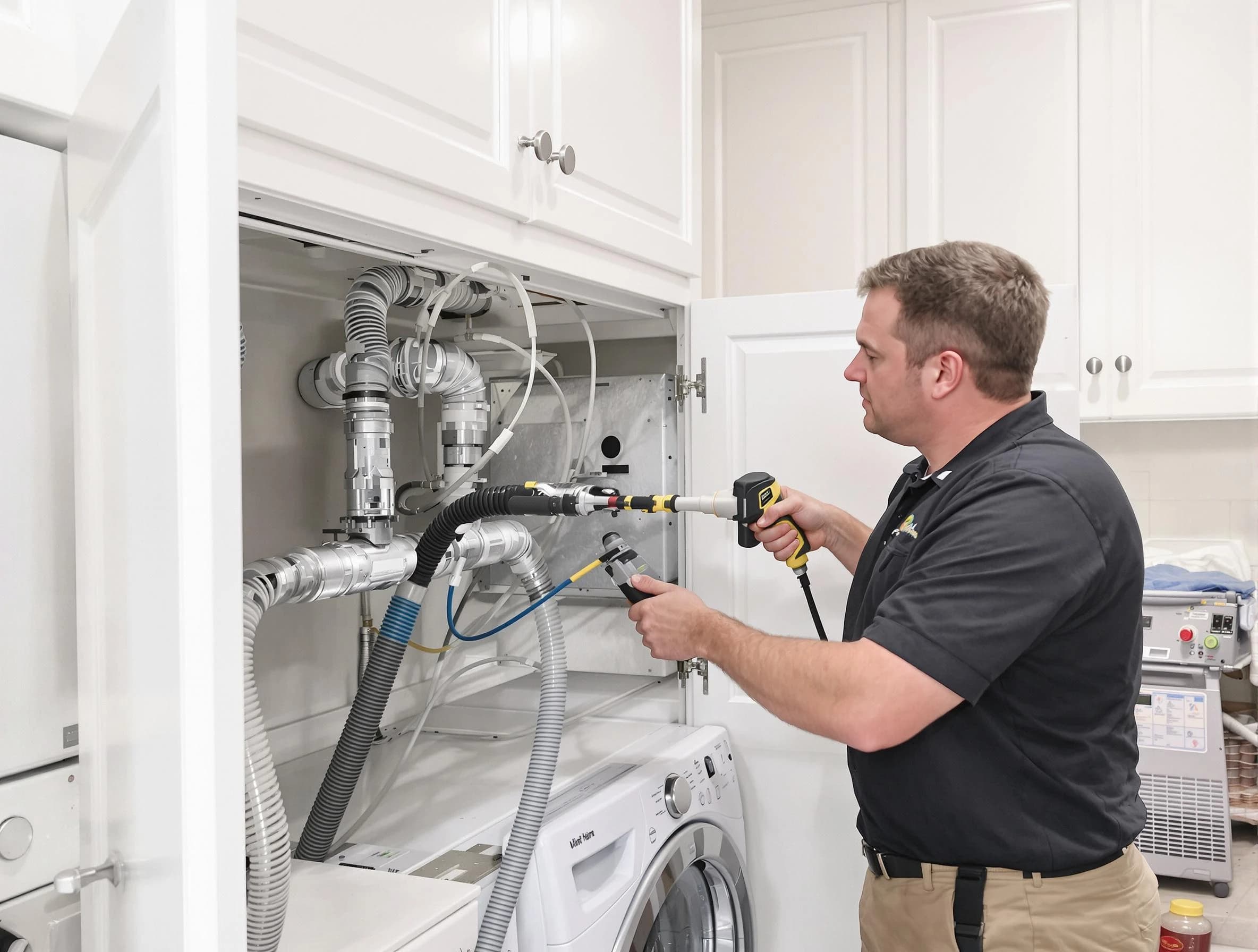 Belvedere Park Dryer Vent Cleaning professional removing severe blockage from a clogged dryer vent in Belvedere Park